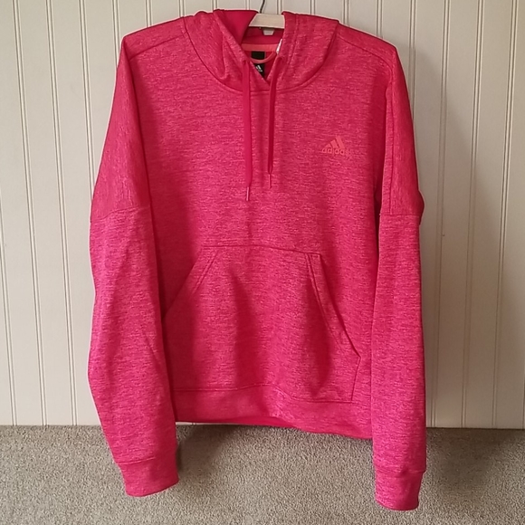 adidas Tops - EUC Adidas hooded sweatshirt large red orange